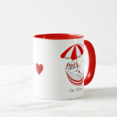 Cute Kitten in Red & White Hammock Mok (Voorkant rechts)