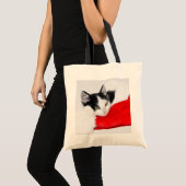 Cute Kitten in Santa Hat Tote Bag (Voorkant (product))