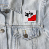 Cute Kitten in Santa Hat Vierkante Button 5,1 Cm (In situ)