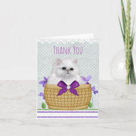 Cute Kitten in uw mandje Hartelijk dank Bedankkaart