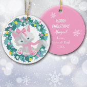 Cute Kitten in Wreath Keramisch Ornament