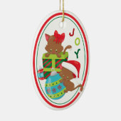 Cute Kitten Joy Kinder kerstversiering Keramisch Ornament (Rechts)