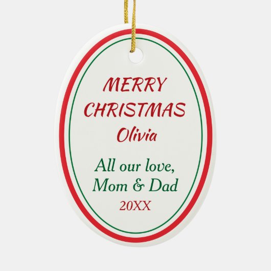 Cute Kitten Joy Kinder kerstversiering Keramisch Ornament (Achterkant)