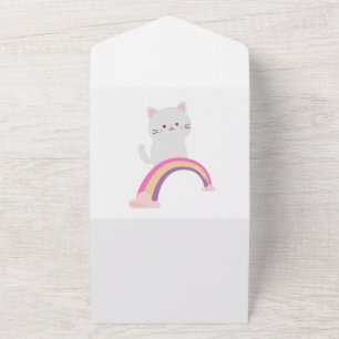 Cute Kitten Kat                 All In One Uitnodiging