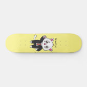 Cute kitten kat in business suit cartoon persoonlijk skateboard (Horizontaal)