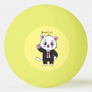 Cute kitten kat in business suit cartoon pingpongbal