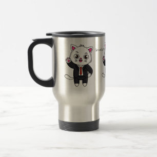Cute kitten kat in business suit cartoon reisbeker