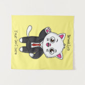 Cute kitten kat in business suit cartoon wandkleed (Voorkant (horizontaal))