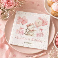 Cute Kitten Kat Roze Ballonnen 1e 2e 3e Verjaardag