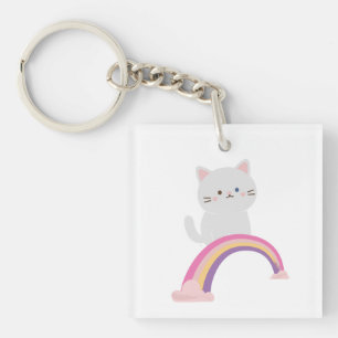 Cute Kitten Kat Sleutelhanger
