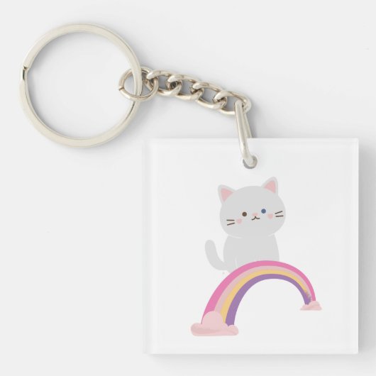 Cute Kitten Kat Sleutelhanger (voorkant)