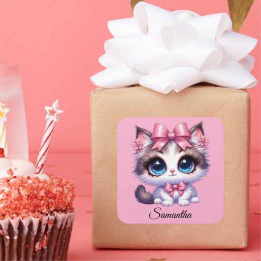 cute kitten kat Sticker (Feest)