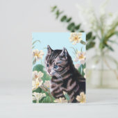 Cute kitten - kattenkunst briefkaart (Staand voorkant)