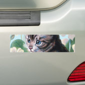 Cute kitten - kattenkunst bumpersticker (Op auto)