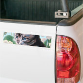 Cute kitten - kattenkunst bumpersticker (Op Truck)