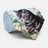 Cute kitten -  kattenkunst stropdas (Opgerold)