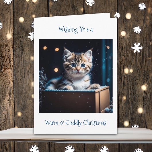 Cute Kitten Kerstmis Kaart