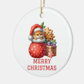Cute Kitten Kerstmis Keramisch Ornament (Links)