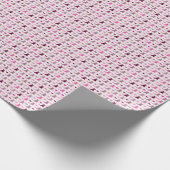 Cute kitten meisjespatroon cadeaupapier (Hoek)