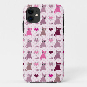 Cute kitten meisjespatroon iPhone 11 hoesje