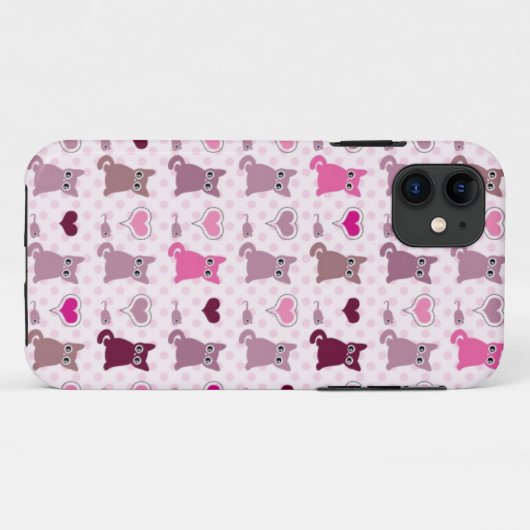 Cute kitten meisjespatroon Case-Mate iPhone case (Achterkant (horizontaal))