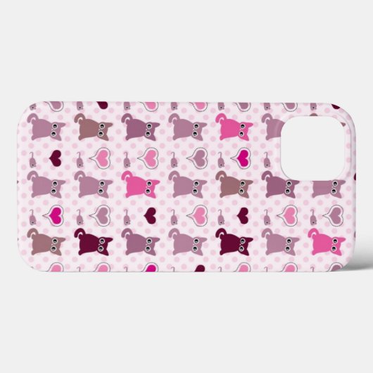 Cute kitten meisjespatroon Case-Mate iPhone case (Achterkant (horizontaal))
