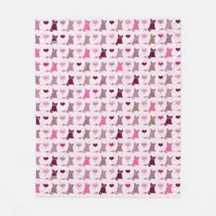 Cute kitten meisjespatroon fleece deken