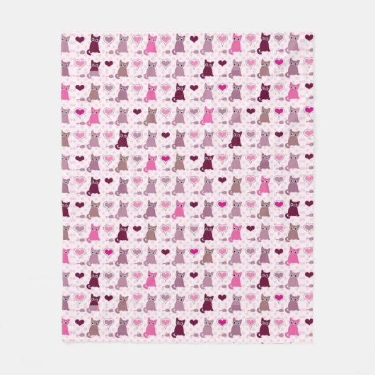 Cute kitten meisjespatroon fleece deken (Voorkant)