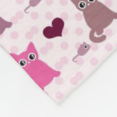 Cute kitten meisjespatroon fleece deken (Hoek)