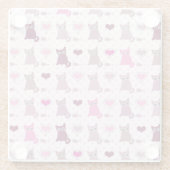 Cute kitten meisjespatroon glazen onderzetter (Achterkant)