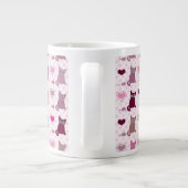 Cute kitten meisjespatroon grote koffiekop (Achterkant)