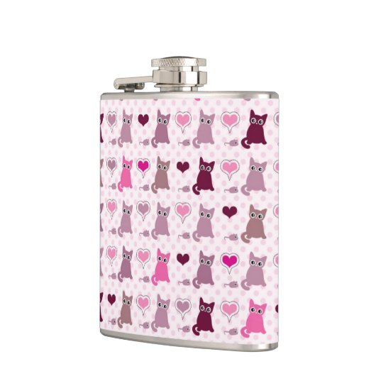 Cute kitten meisjespatroon heupfles (Links)