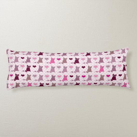 Cute kitten meisjespatroon lichaamskussen (Achterkant)