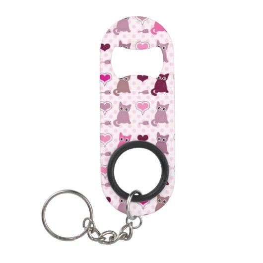 Cute kitten meisjespatroon sleutelhanger flessenopener (Voorkant)