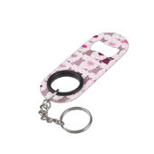 Cute kitten meisjespatroon sleutelhanger flessenopener (Achterkant Gekanteld)