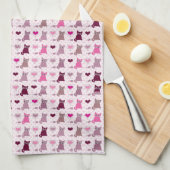 Cute kitten meisjespatroon theedoek (Quarter Fold)