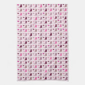 Cute kitten meisjespatroon theedoek (Verticaal)