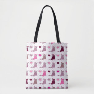 Cute kitten meisjespatroon tote bag