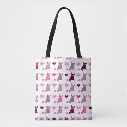 Cute kitten meisjespatroon tote bag (Voorkant)