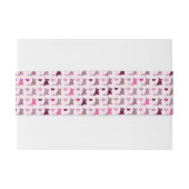 Cute kitten meisjespatroon uitnodigingen wikkel (Achterkant Voorbeeld)