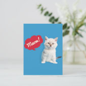 Cute Kitten Meow Caption Briefkaart (Staand voorkant)