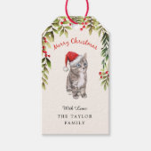 Cute Kitten Merry kerstkat Lovers Cadeaulabel (Voorkant)