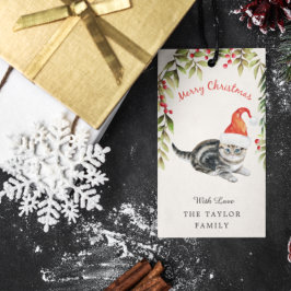 Cute Kitten Merry Santa Hat Cat Lovers Cadeaulabel