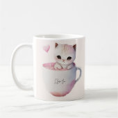 Cute Kitten met ballonhartslag Koffiemok (Links)