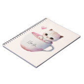 Cute Kitten met ballonhartslag Notitieboek (Linkerzijde)