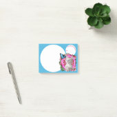 Cute Kitten met blauwe vlinder op neontropische P Post-it® Notes (Kantoor)