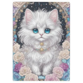 Cute Kitten met bloemen Klembord (Achterkant)