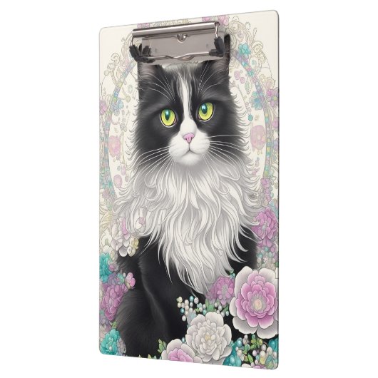Cute Kitten met bloemen Klembord (Links)