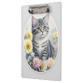 Cute Kitten met bloemen Klembord (Links)