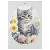 Cute Kitten met bloemen Klembord (Achterkant)